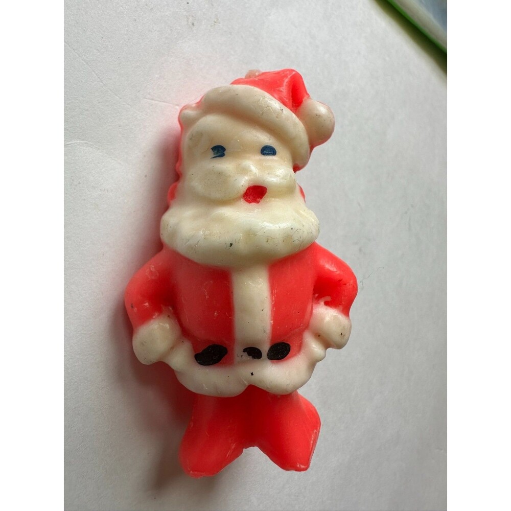 Vintage Christmas Holiday Santa Candle 1950